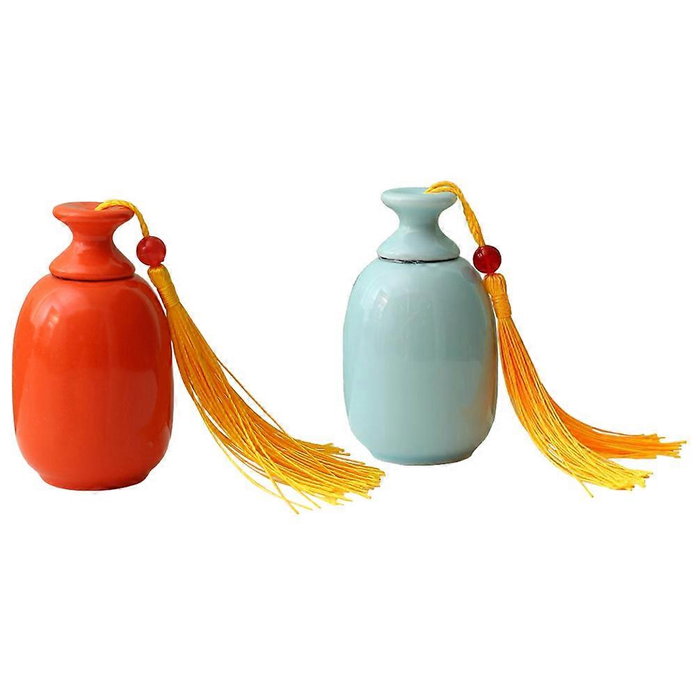 Airtight Tea Jar 2Pack Loose Powder Container Perfect For Kitchen Use 3x1.6x1.6in Simple Style Moisture-Proof