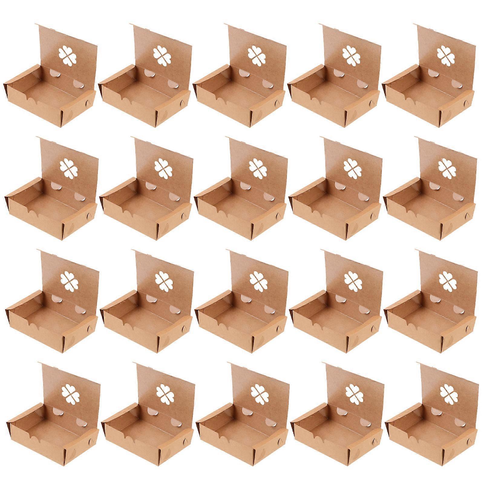 25Pcs Multi Color Kraft Paper Food Packaging Box Space Saving Solution For Meal Preparation 13.5X9.5X4CM