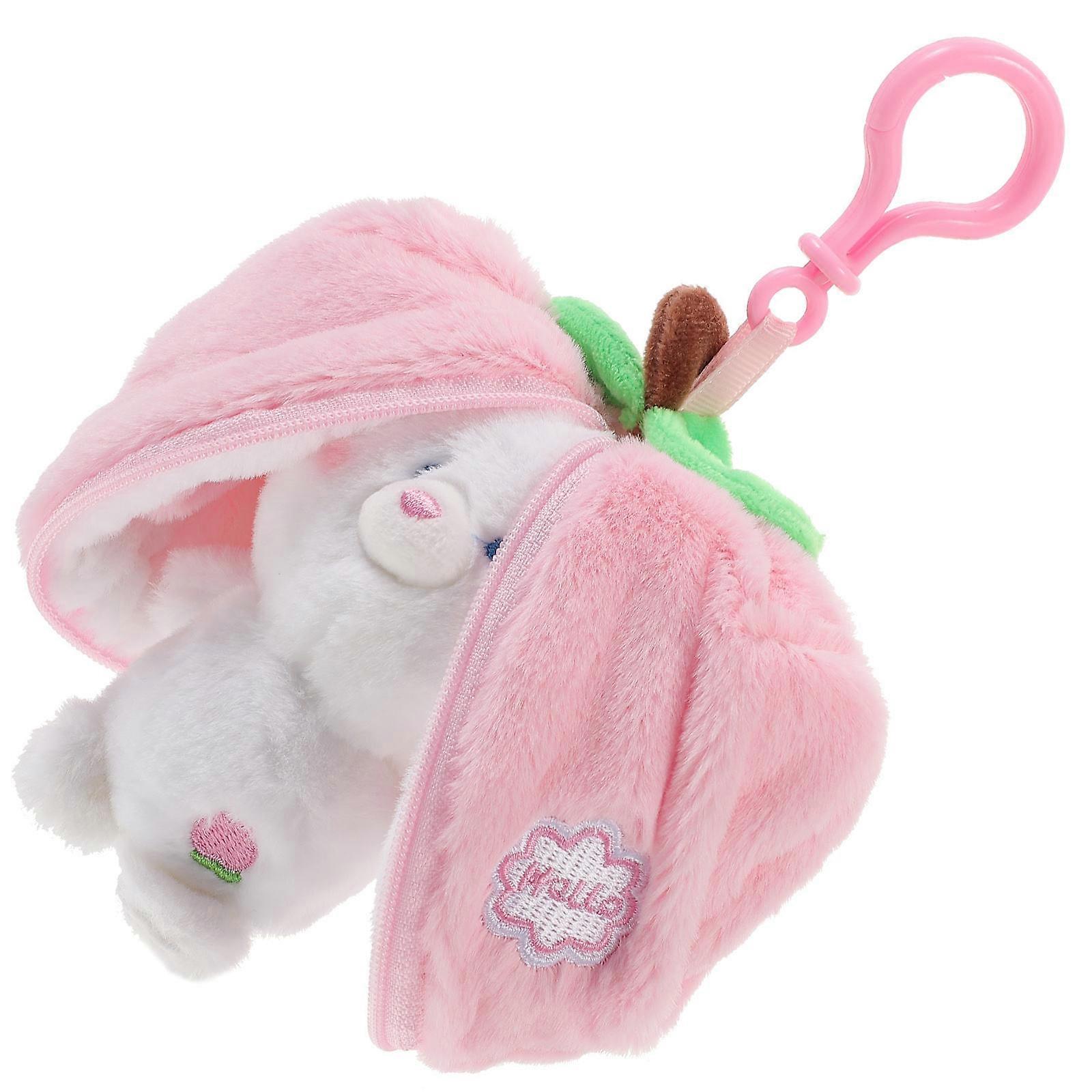 Cute Plush Animal Keychain Adorable Stuffed Fruit Pendant for Backpack Purse Lightweight Durable Keyring Accessory for Key Organization and Fun Decor