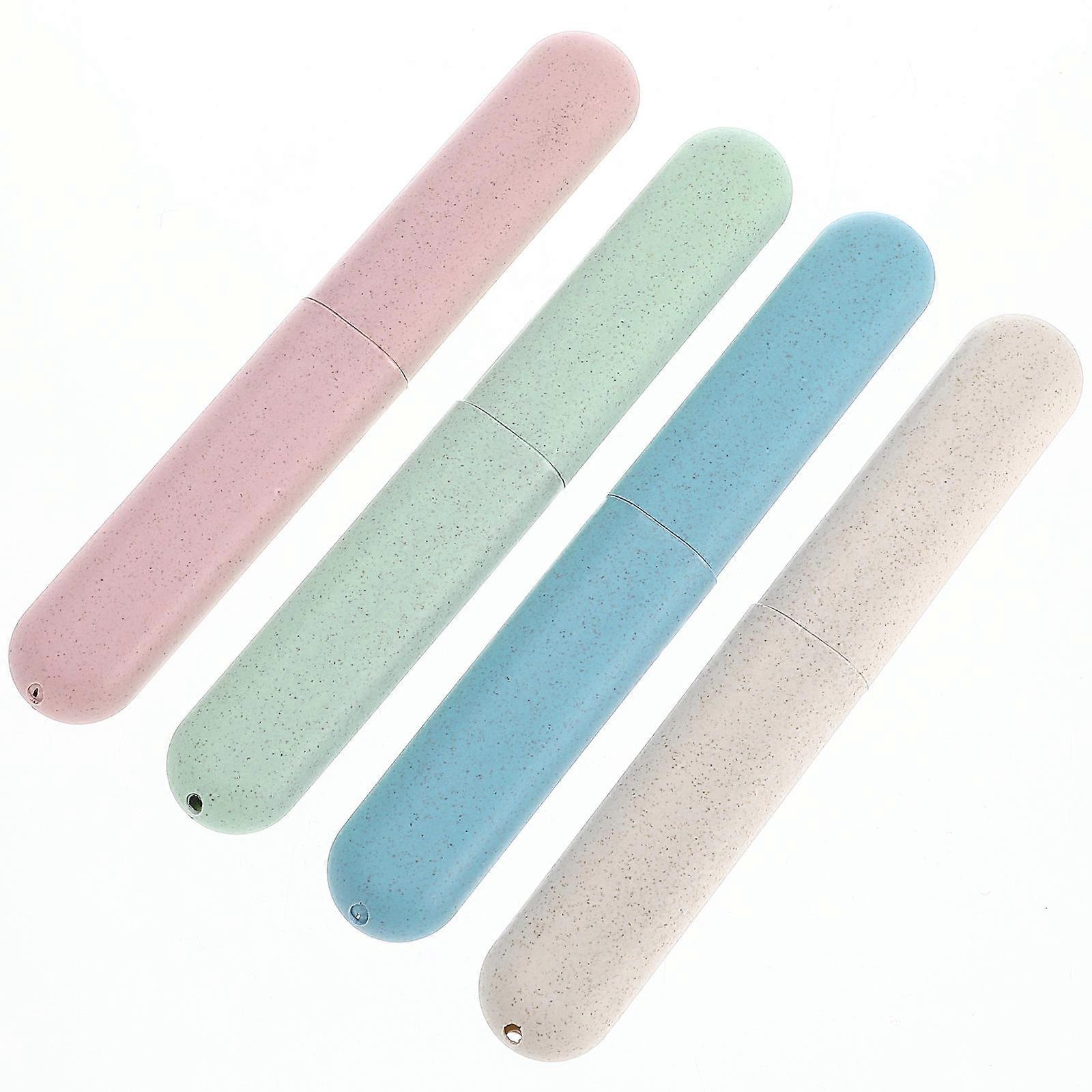 Portable Toothbrush Case for Travel with Lightweight Plastic Material 20x3x2cm Assorted of 4 Pieces
