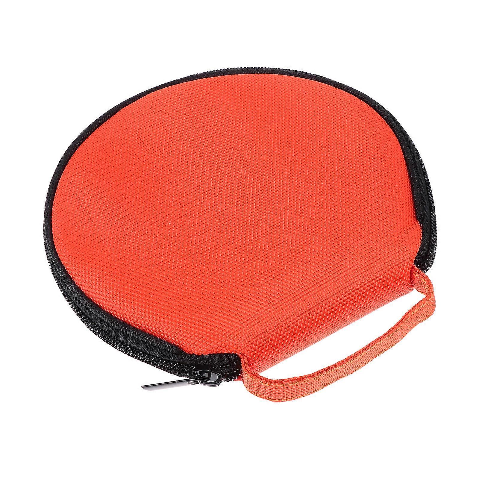 Disc Storage Bag Large Capacity DVD Storage Case Round Design Orange Oxford Fabric For Everyday Use 1Set