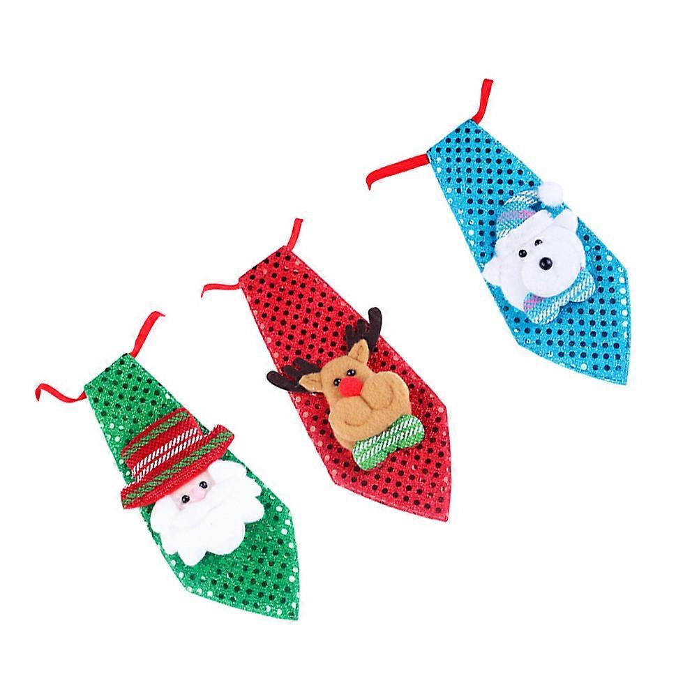 Glow In The Dark Tie Christmas Party Decoration Tie Shape Assorted Color 20x8cm 3Pcs
