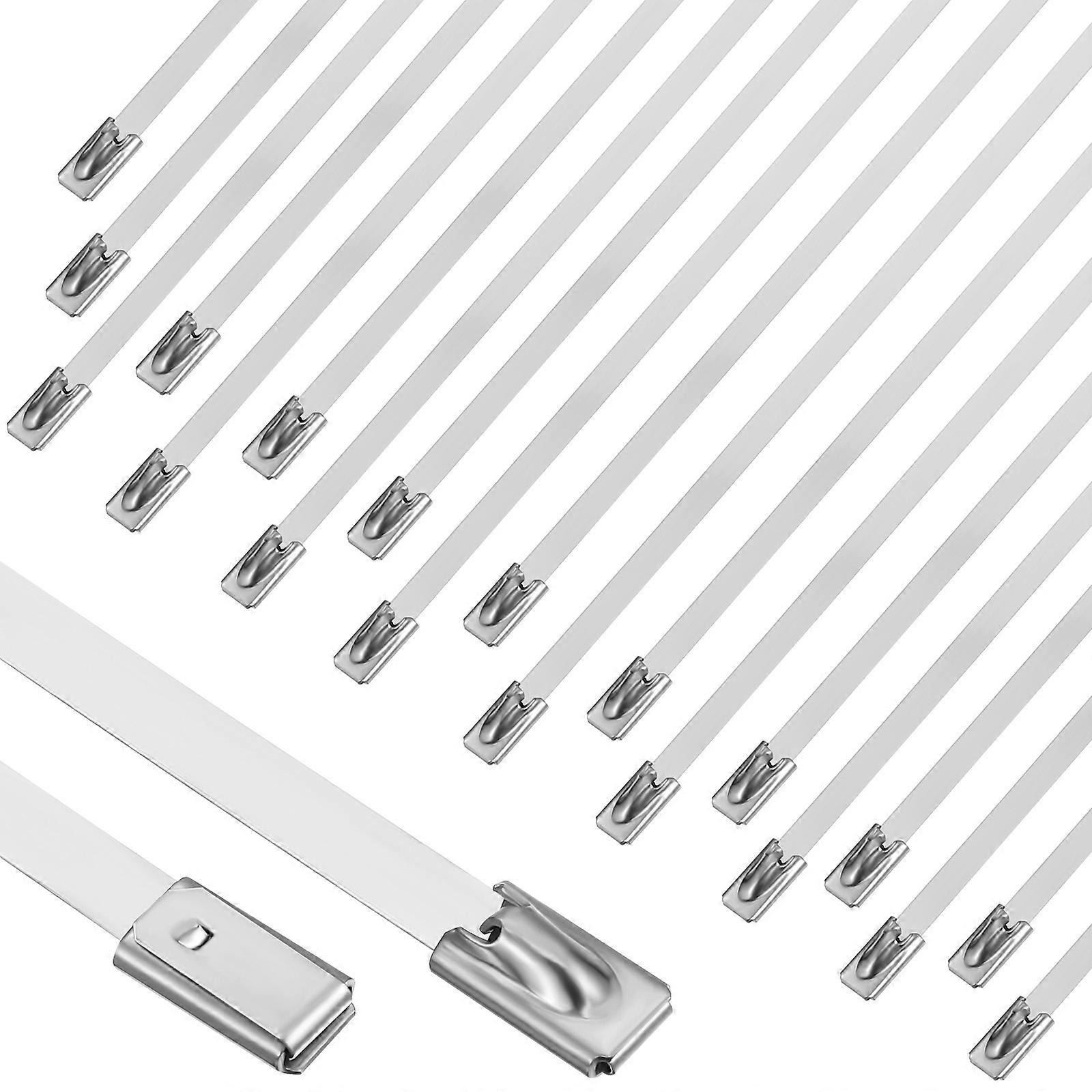 Heavy Duty Stainless Steel Cable Ties for Securing Use Silver 304 Material