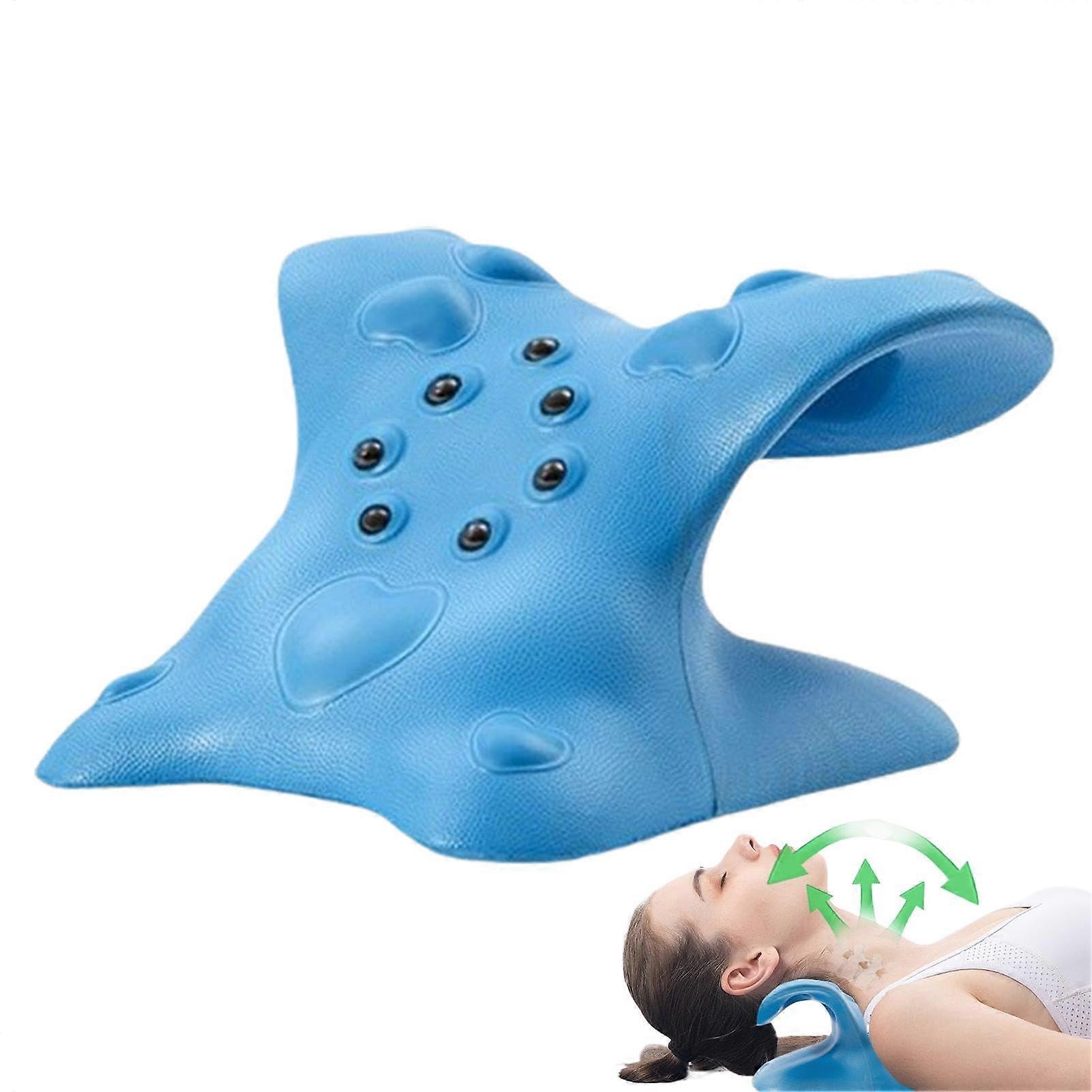 Neck support pillow, neck support pillow  Neck stretching pillow with massage points for the upper back  Portable traction and arch support pillow