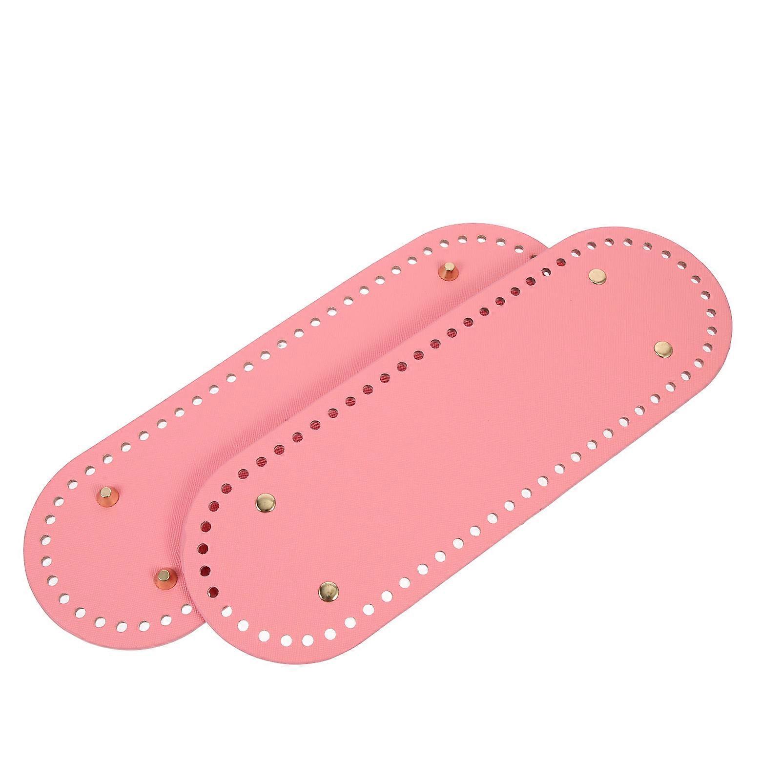 Crocheting Bag Bottom PU Base for DIY Use 2Pcs Pink Shape