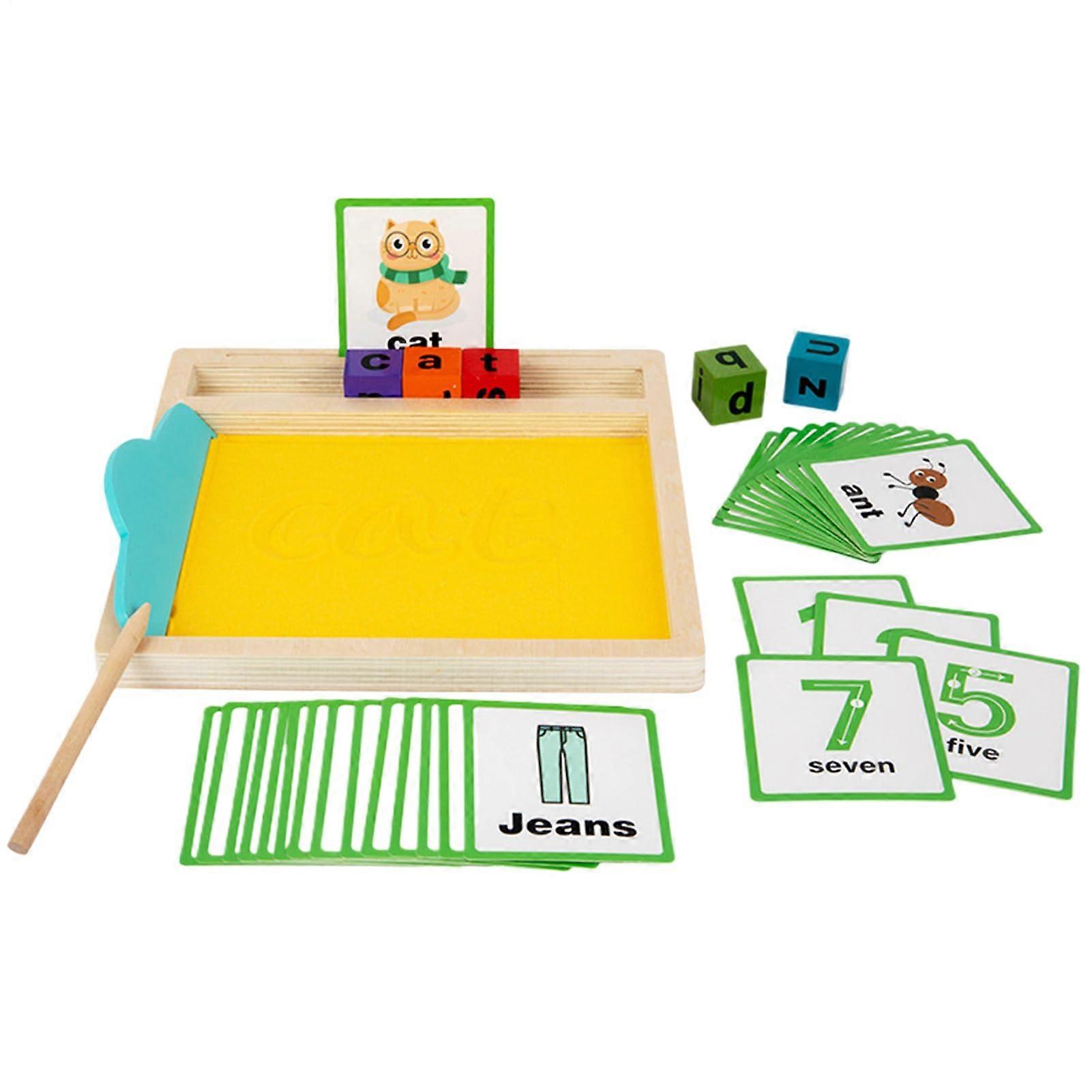 Sandschreibtablett Wooden Sand Writing Tablet For Kids Alphabet Learning Toy With Sensory Play