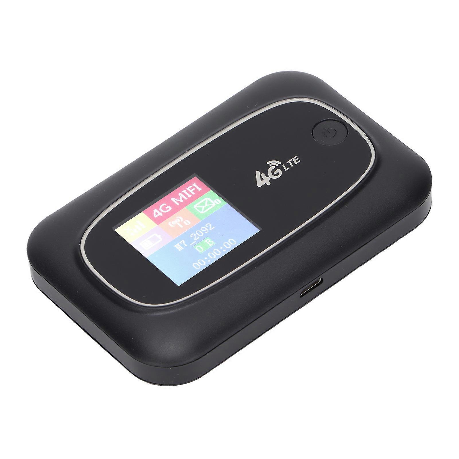 4G WiFi Hotspot Travel Router LED Display Screen Wireless Router with SIM Card Slot for Smartphone LaptopBlack 