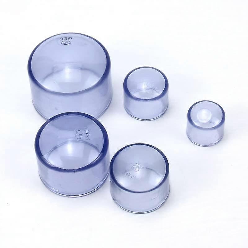 Transparent PVC Pipe End Cap Aquarium Fish Tank Garden Water Connectors Tube Plug Drinking Water Parts Inner Dia 2063mmInner Dia 50mm