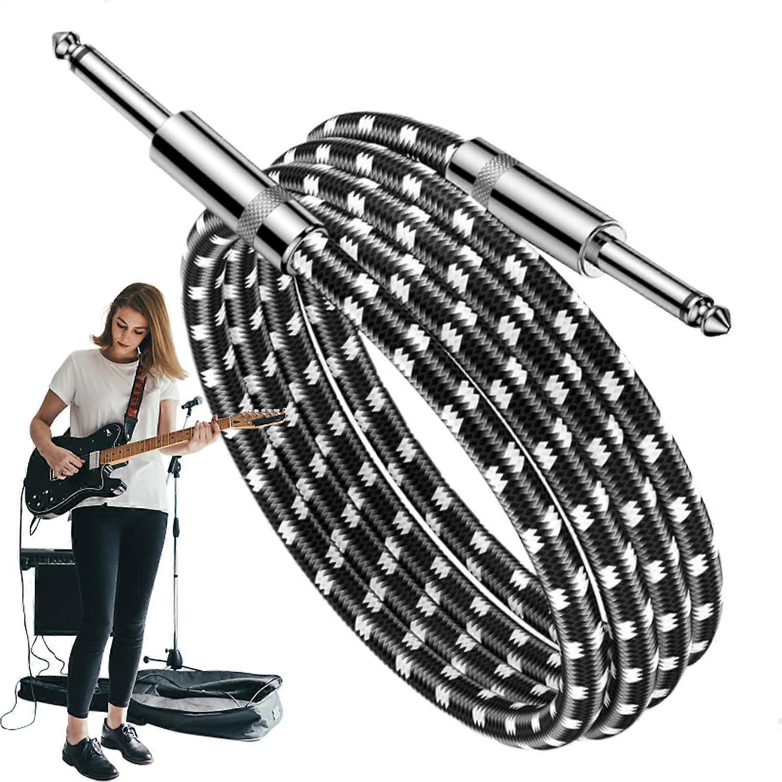 Guitar amplifier cable, amplifier cable for electric bass  Straight plug, shielded cable with durable shielding for amplifiers.