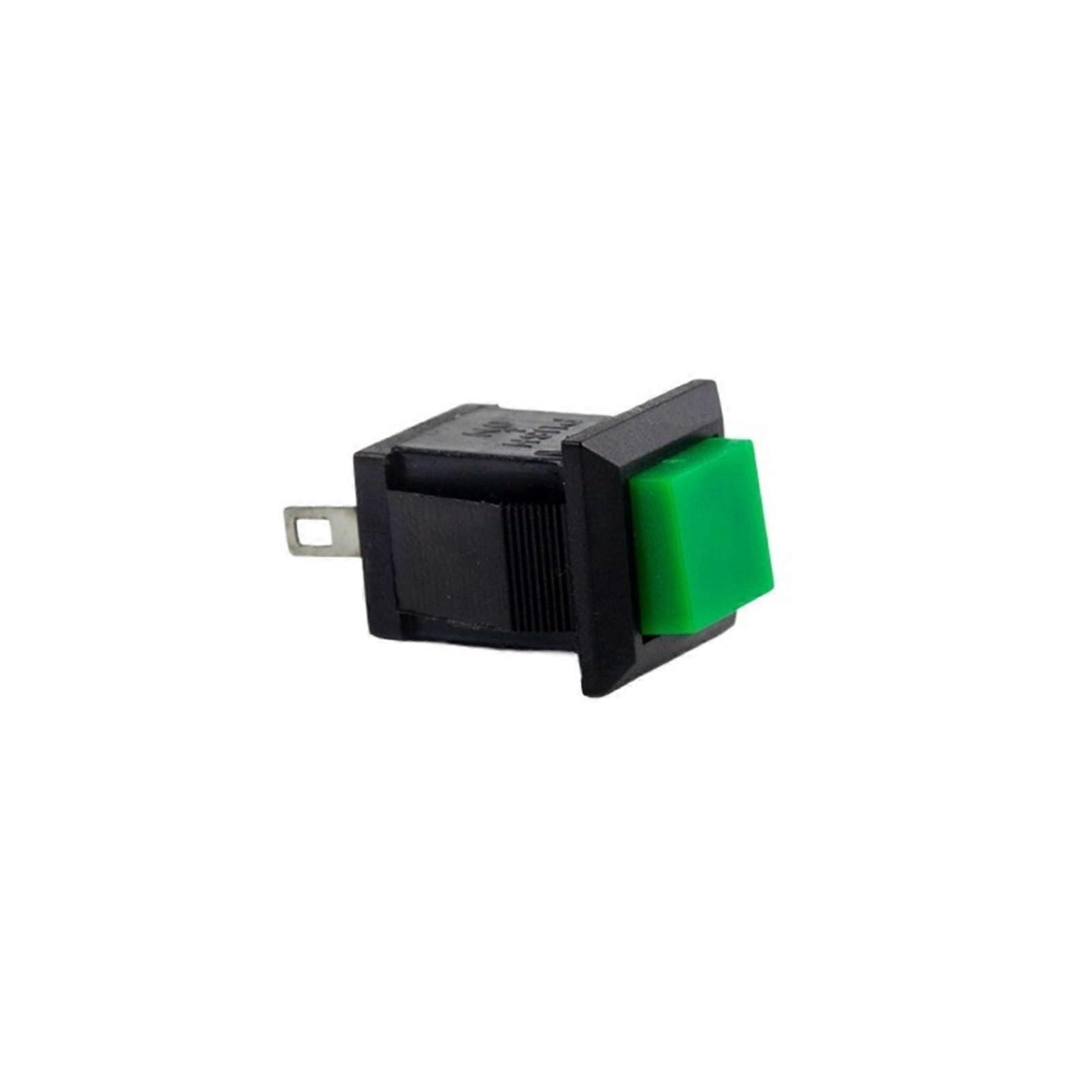 DS-425 DS-426 Self-Locking 2-Pin Push Button Switch 250V 1.5A Green Lock-Free Touch Switch Circuit Breaker