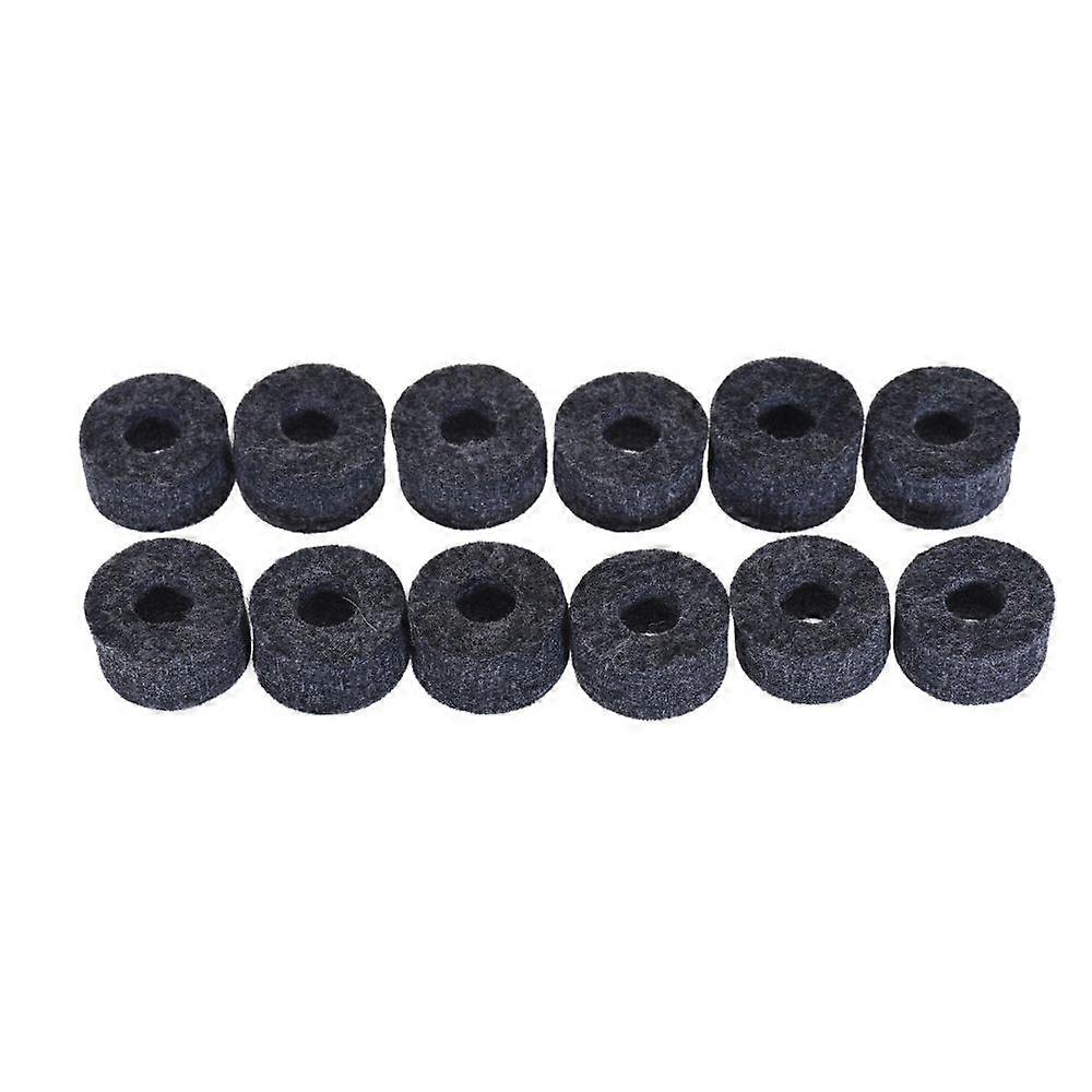 12pcs Cymbal Felts Hi-Hat Clutch Felt Drum Set Cymbal Stand Felt Washer Small Size Gray