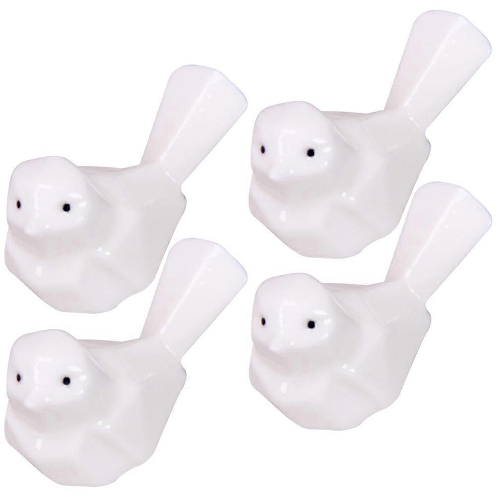 Tabletop Spoon Rest Desktop Pigeon Shaped Ceramic White for Clean Eating Environment 4Pcs