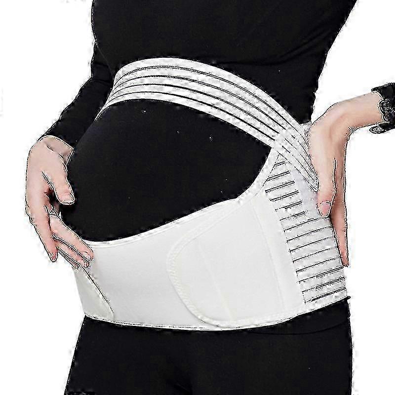 3-in-1 Pregnancy Support Belt for Maternity, Soft Stretchable & Breathable, White, Size M (70-100cm)