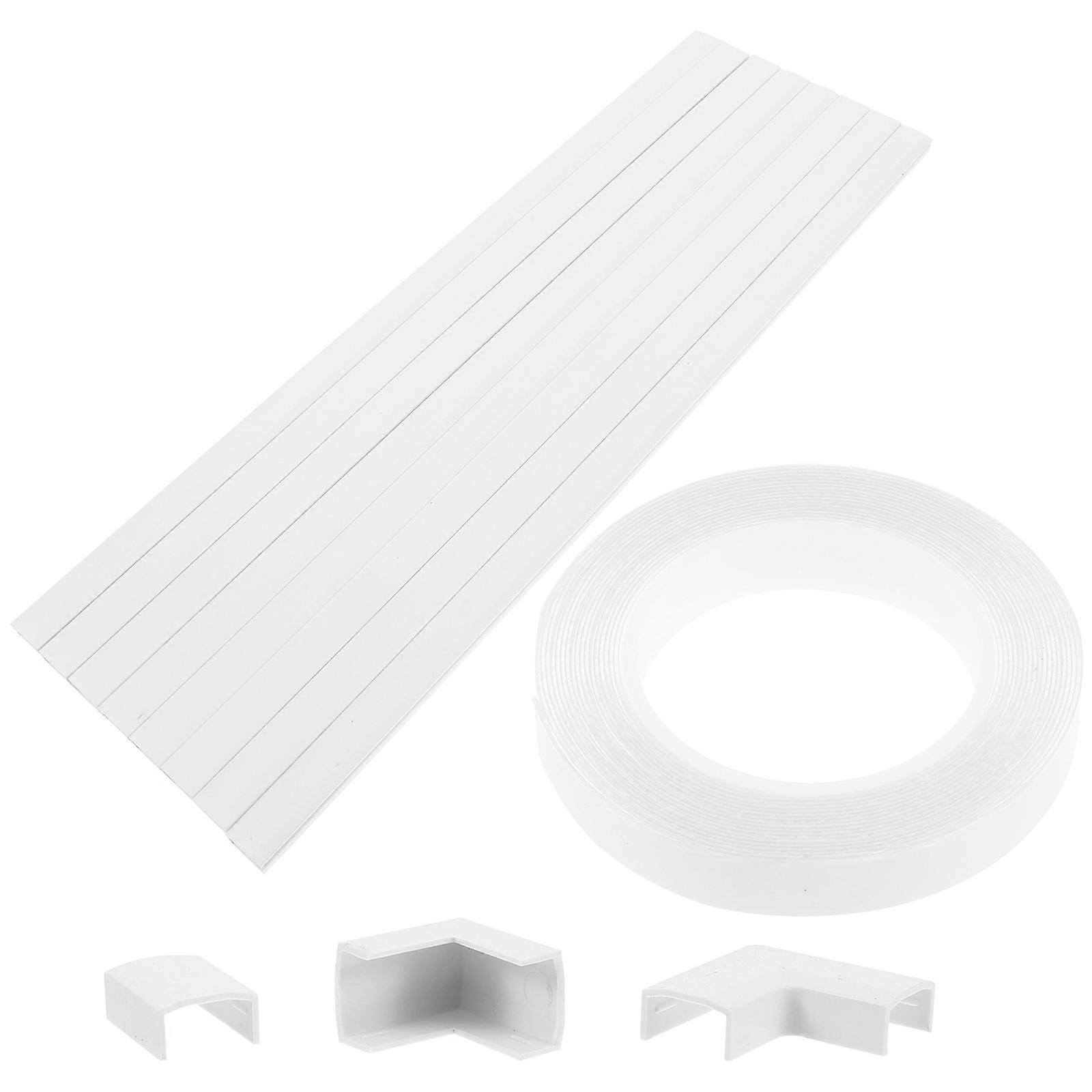 Cord Protector Cable Hider Wall Strip for TV Computer Audio Cables Plastic White for Cable Management 1 Set