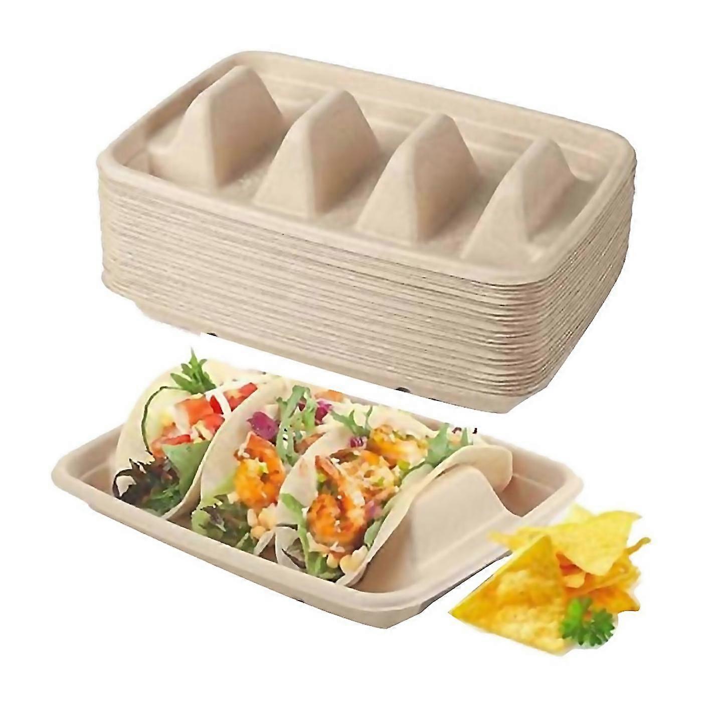 For 50 Pieces Biodegradable Disposable Taco Holder