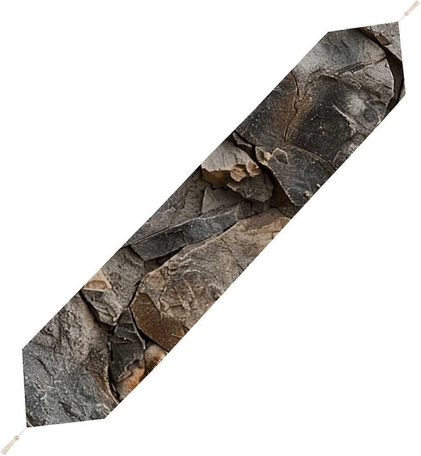 Realistic Stone Wall Table Runner, Seasonal Kitchen Dining Table Runner, Party