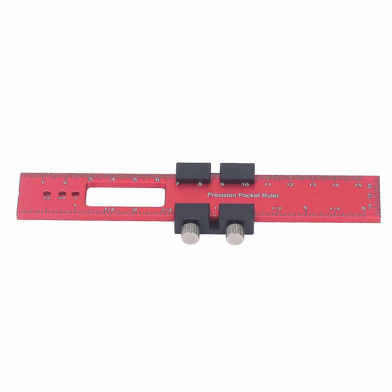 Precision 160mm Aluminum Track Ruler with Slide Stop for Accurate Woodworking Measurement