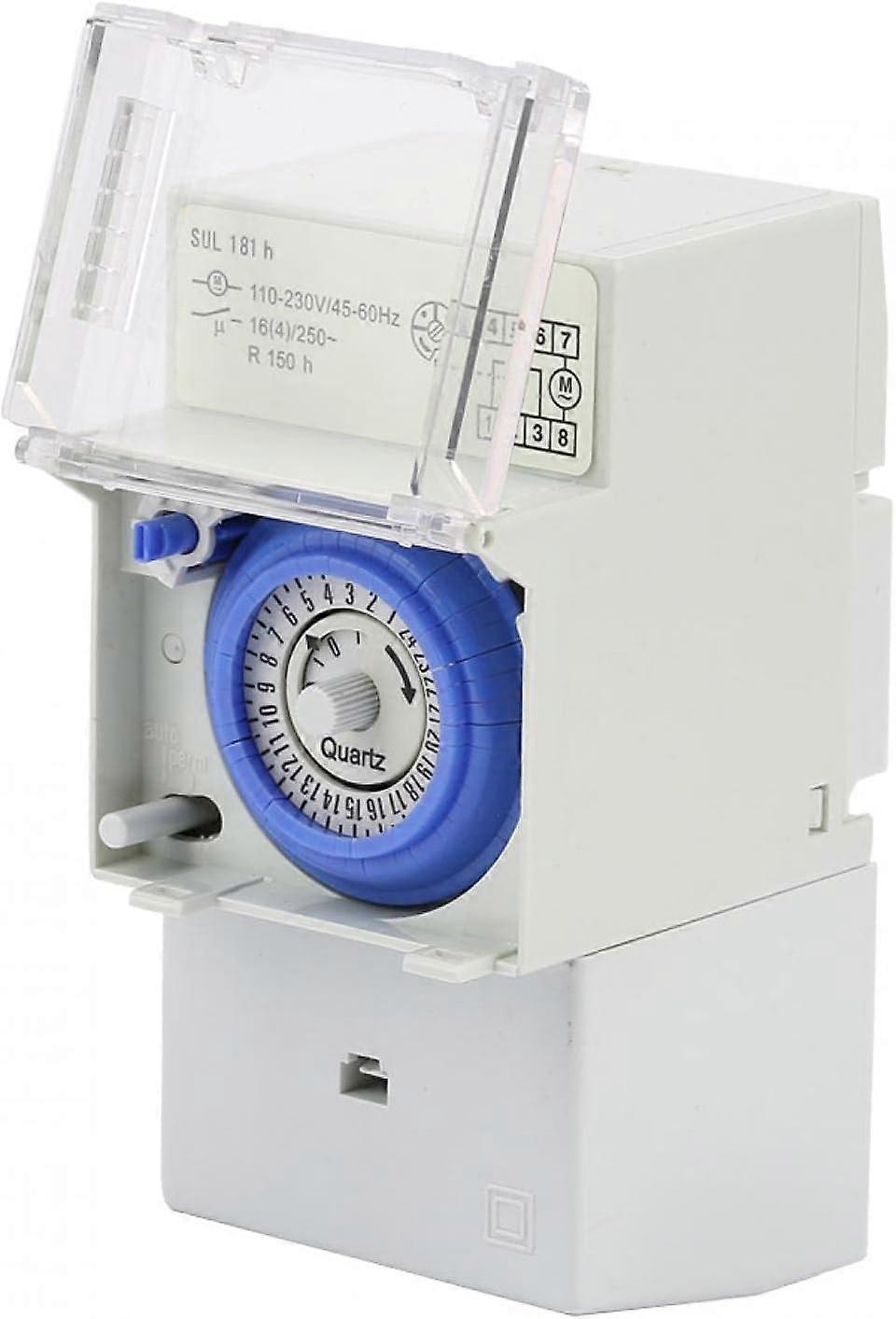 Time Switch, 110-230v SUL181H Automatic Controller Time Switch, 24 Hour Analog Mechanical Timer for Lighting Timing, Load Timing