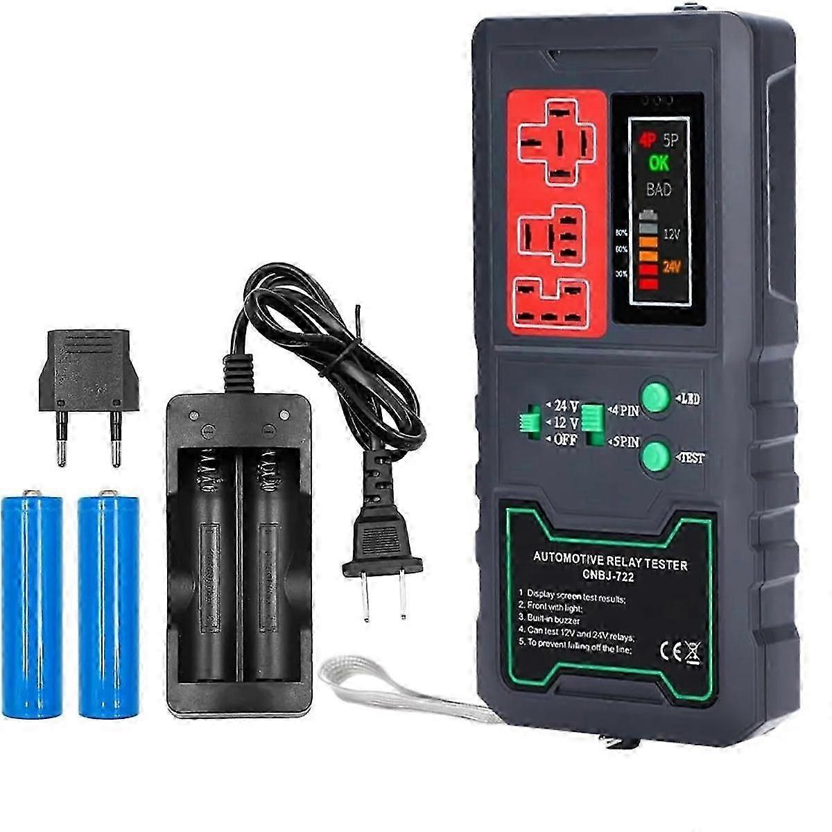 24V 12V Battery Tester Relay Analyzer Alternator Checker Vehicle Cranking Charging System Diagnostic Tool for Cars