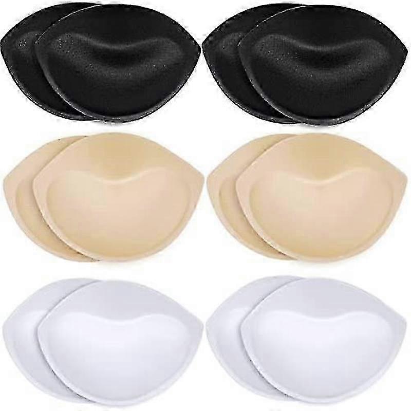 Bra Enhancement Inserts - 2 Pairs Black, Compatible with Women's Bra Cups for Breast Padding