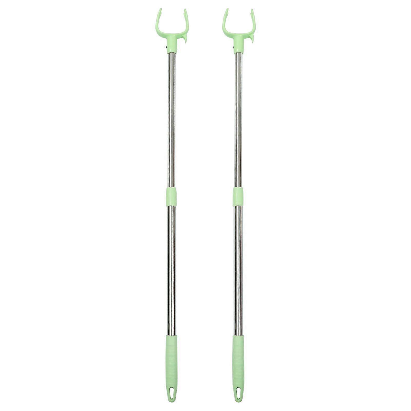 2pcs Practical Clothes Drying Fork Retractable Clothes Rod Home Clothes Fork