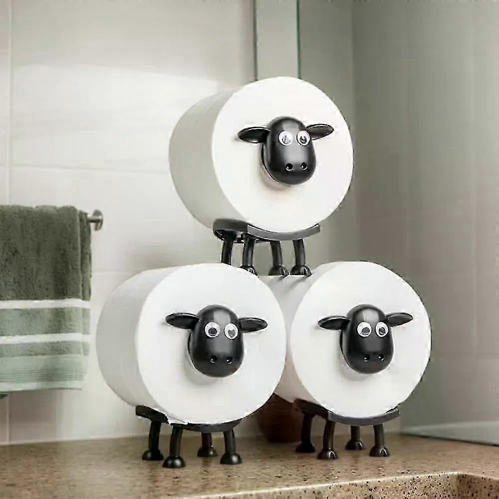 Set of 3 Sheep-Shaped Toilet Paper Holders - Adorable Lamb Design for Bathroom Decoration