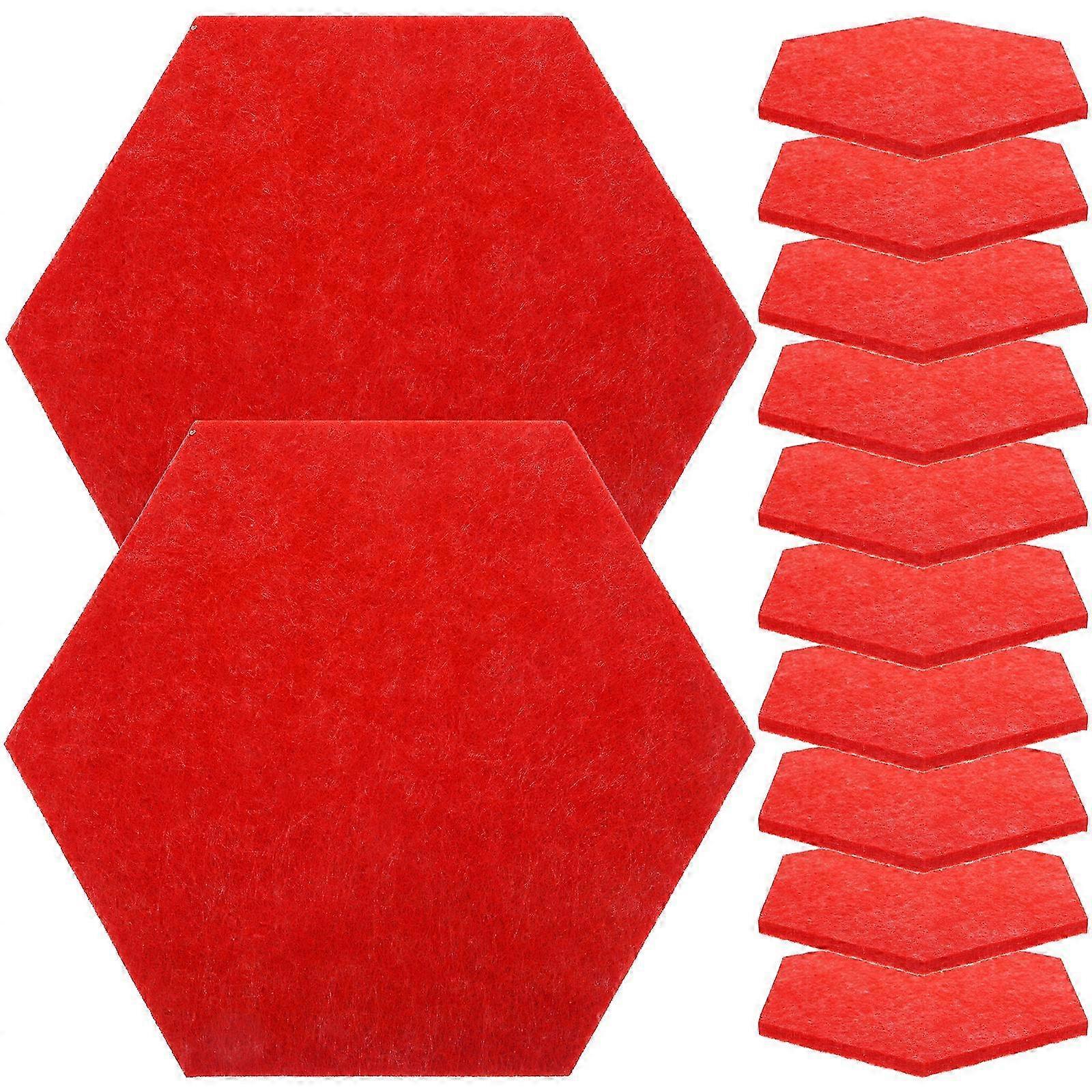 12Pcs Felt Bulletin Boards Wall Felt Mats Creative Soundproofing Felt Message Boards20.00X17.50X0.80CMRed