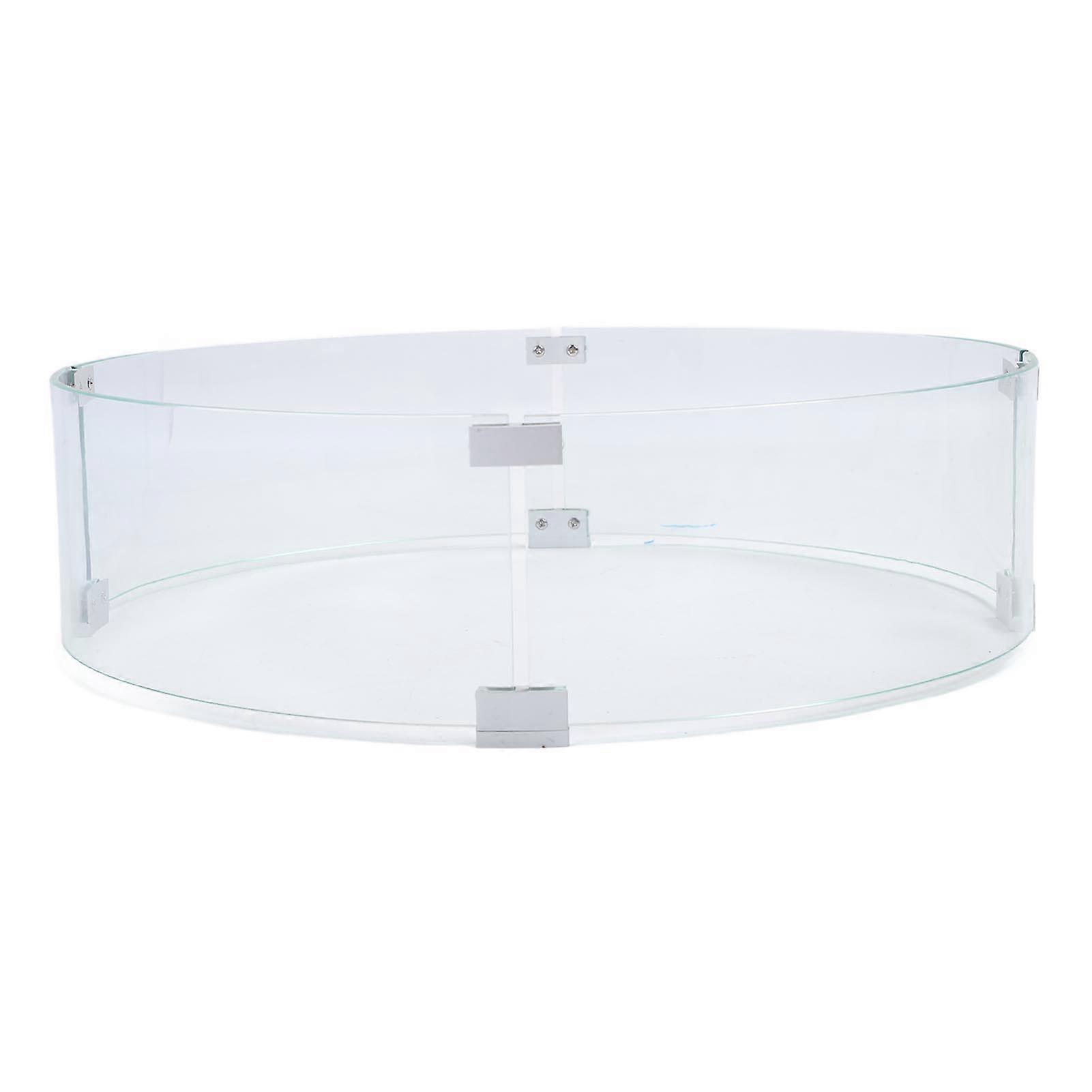 Round Fire Pit Wind Guard 650mm Diameter 6mm Clear Glass Shield