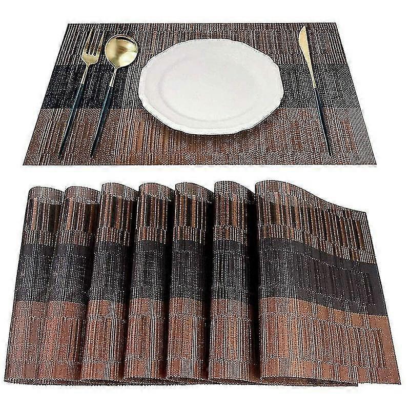 مفرش ، 8 مفارش فينيل منسوجة لكل مجموعة ، وجبة حصيرة من الخيزران PVC مناسبة لمجموعة كيت تا