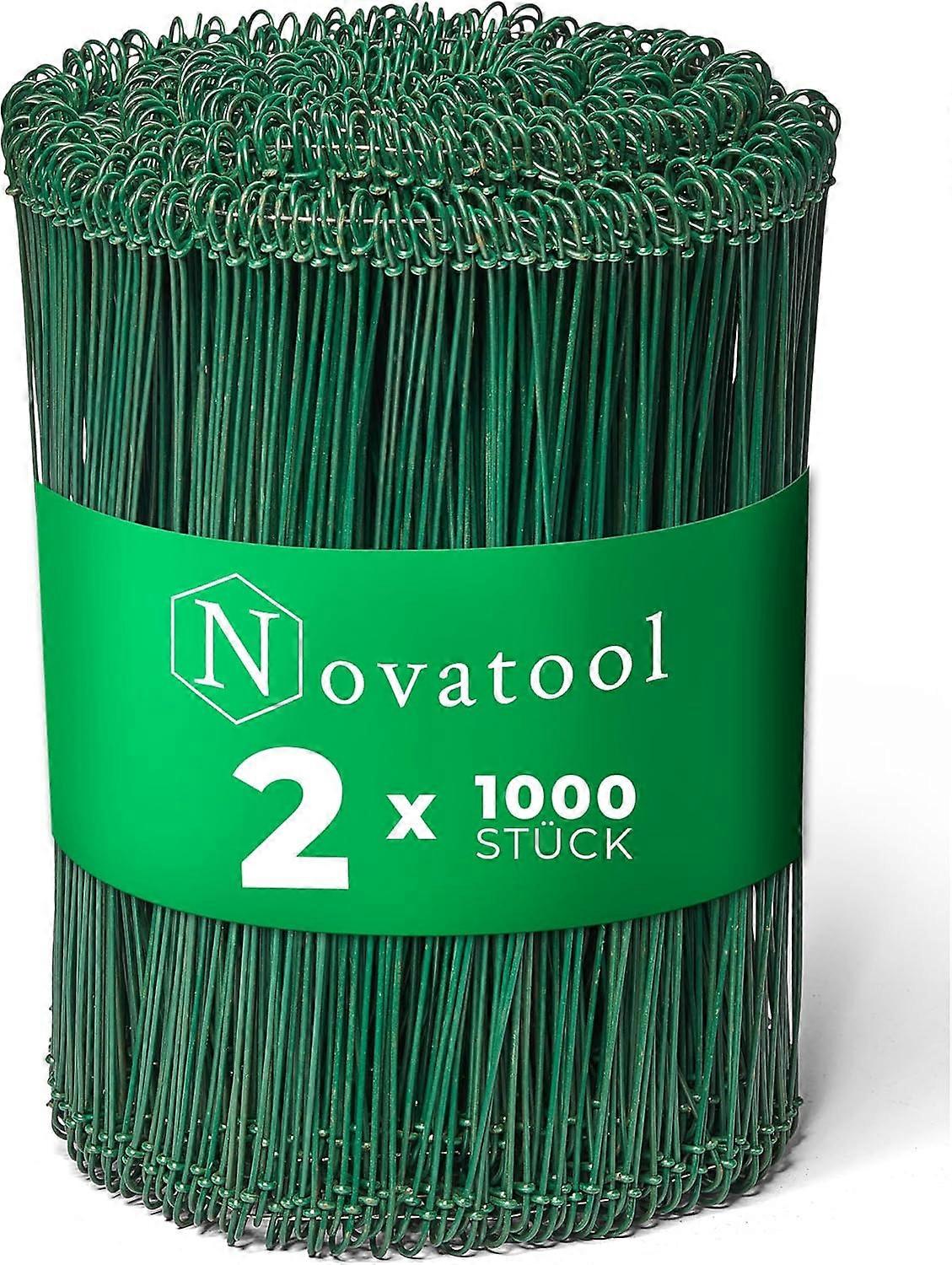 2.000 Stück Rödeldraht mit Ösen 1,4 x 200mm Bindedraht Grün ummantelt, rostfreier & langlebiger Drilldraht, Drahtbinder, Ösendraht, Drahtschlinge, Blu
