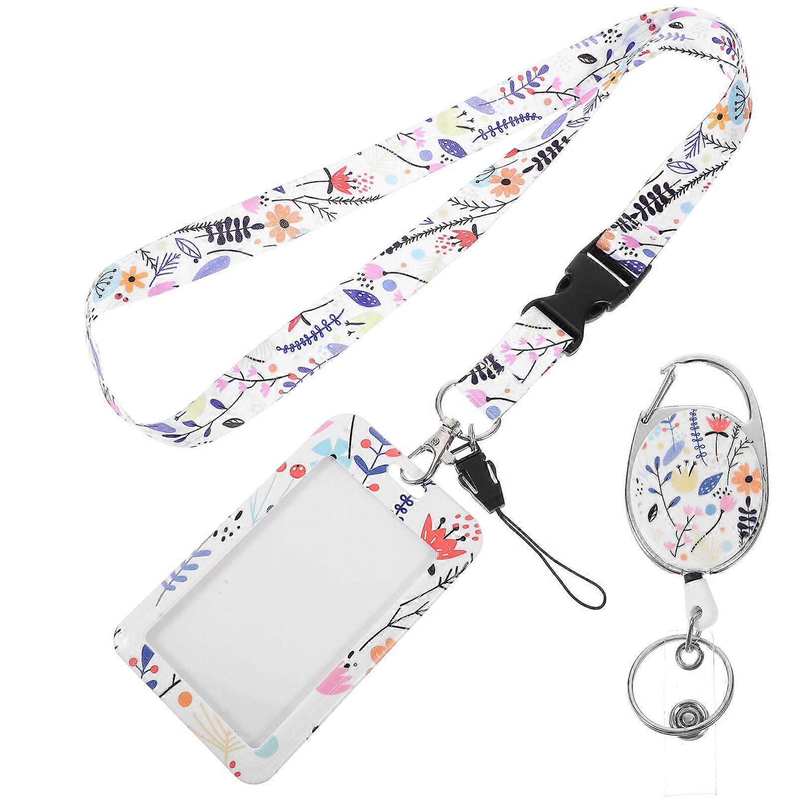 Lanyard Badge Holder With Detachable Lanyard For Teacher Badge Holder Functions In School Office White Color 1 Set