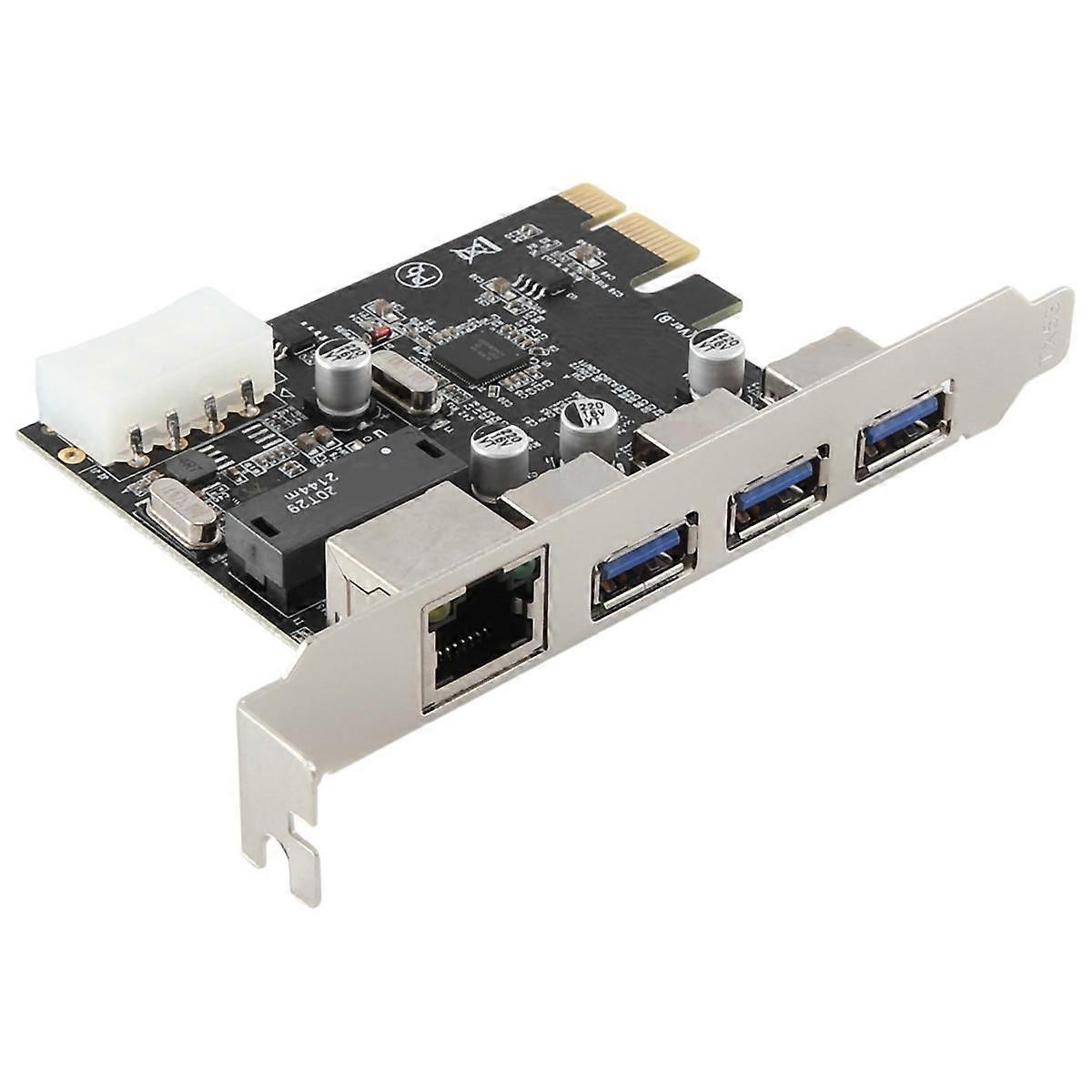 PCIe Slot to RJ45 USB 3.0 PCIe Expansion Card,with Gigabit Ethernet Controller PCI Express Adapter