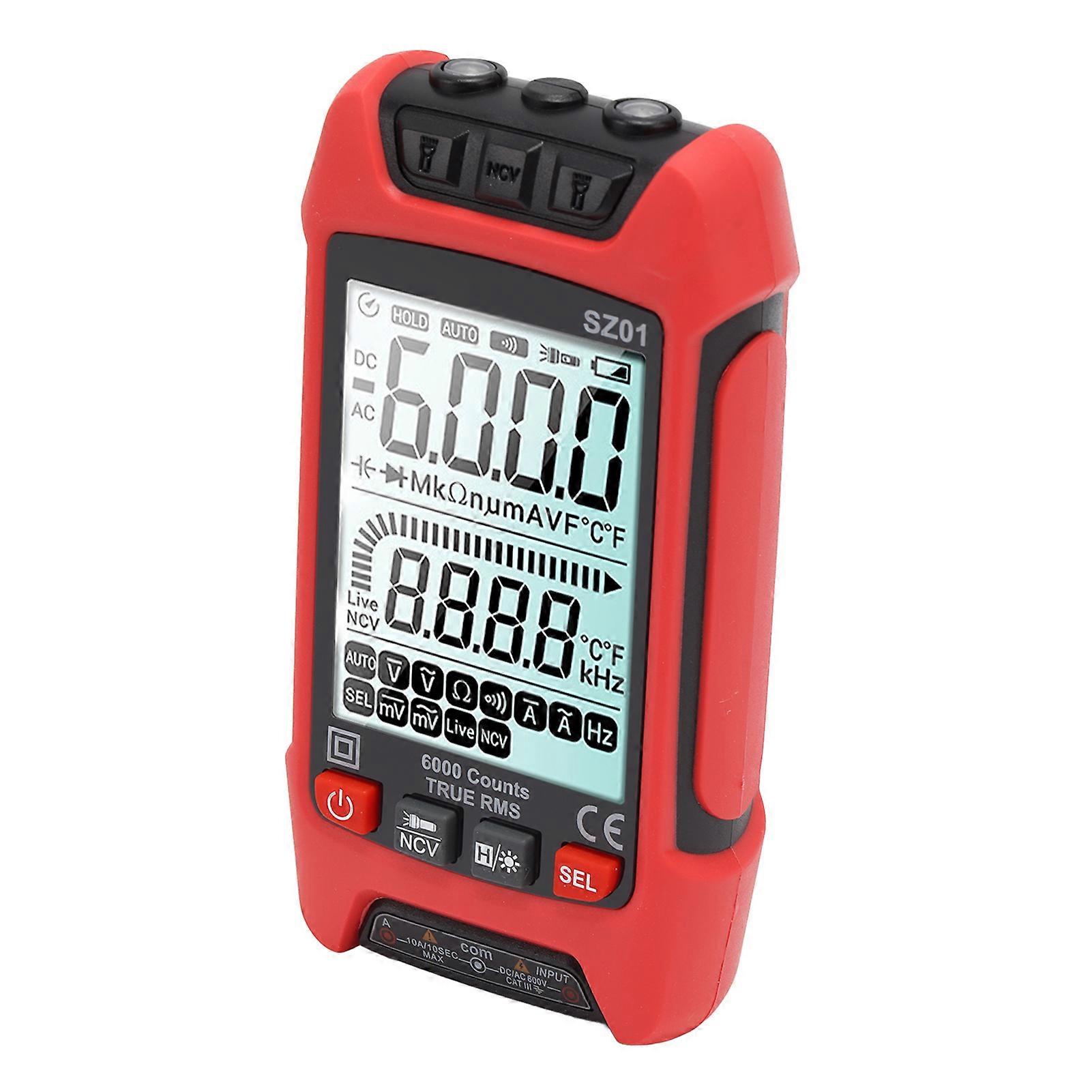 Digital Multimeter Kit with Large Screen, 6000mA, Red