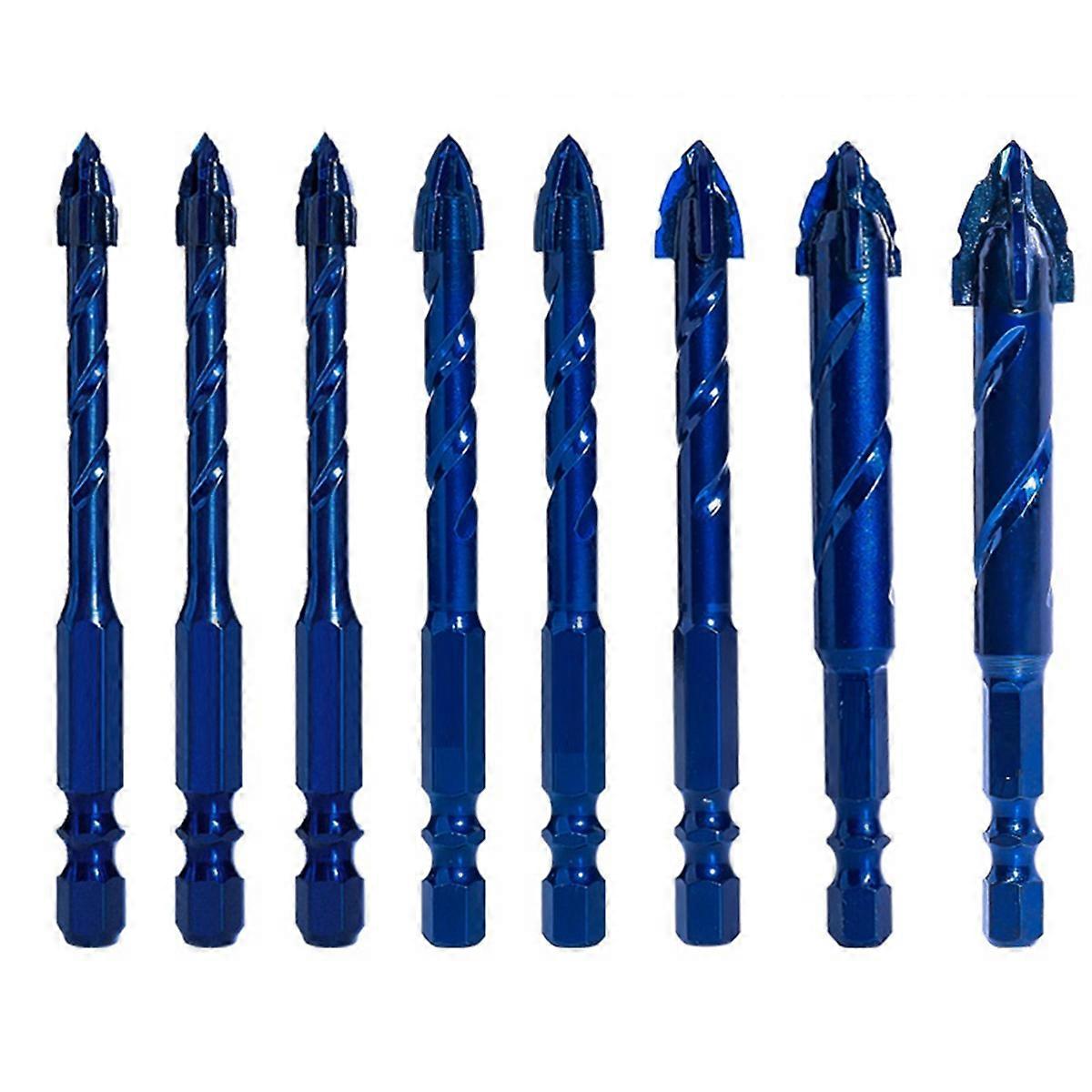 8Pcs Four-Edged Serrated Eccentric Drill Bit 6/8/10/12/14mm