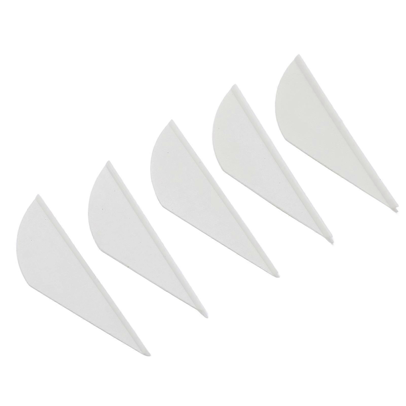 5pcs White Plastic Arrow Fletching Vanes for DIY Archery Targeting
