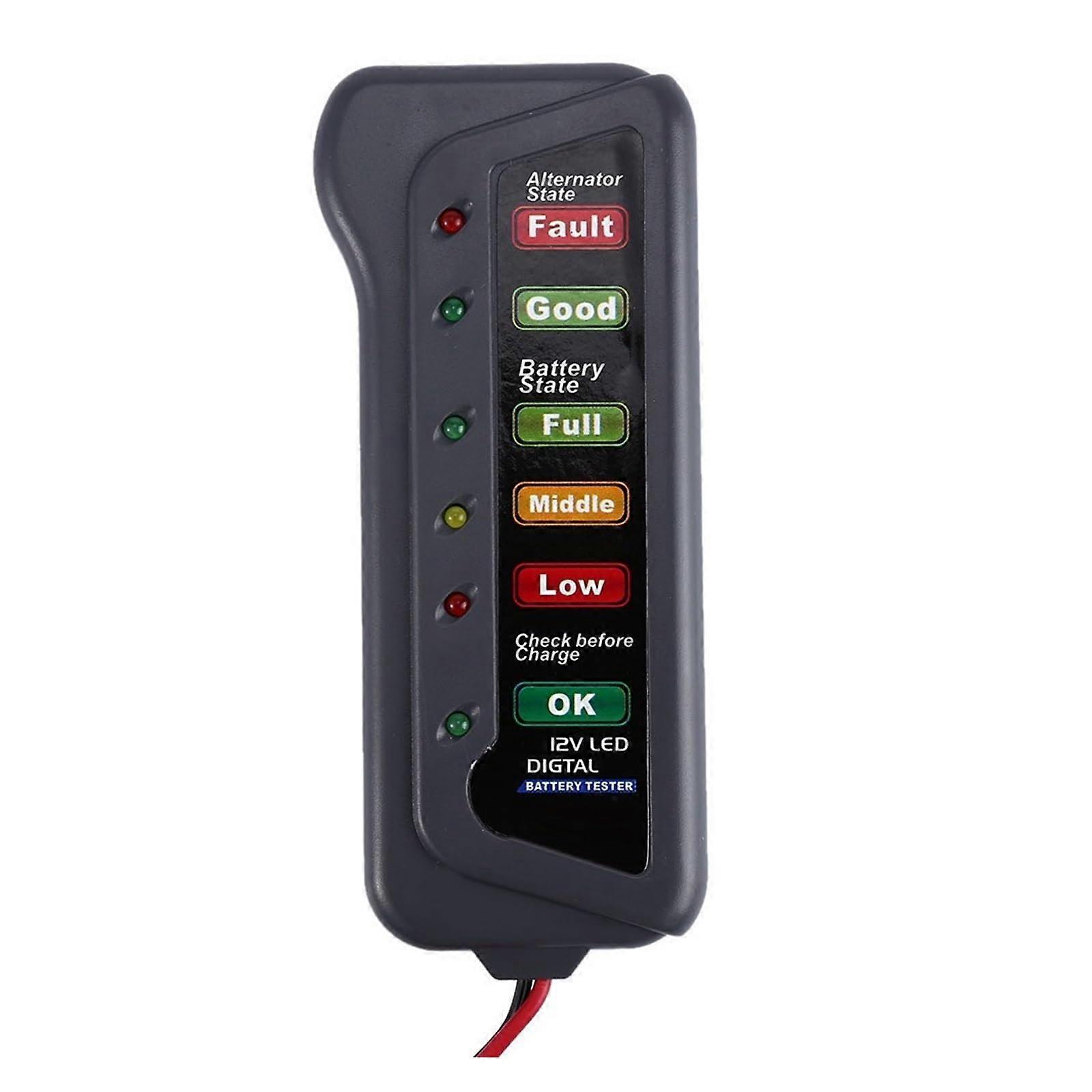 Car Digital Battery Tester Auto Alternator Tester With 6LED Display For Cars Battery Diagnostic Tool Professional