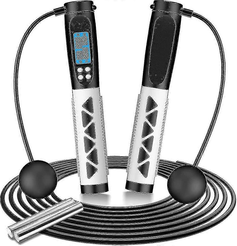 Corde à sauter Fitness adulte, corde à sauter lestée 2 en 1 sans corde avec compteur