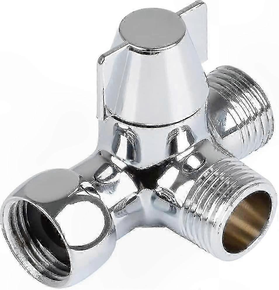 3-Way Shower Diverter Valve, Brass T-Adapter for Shower Heads and Handheld Showers, G1/2" Connection