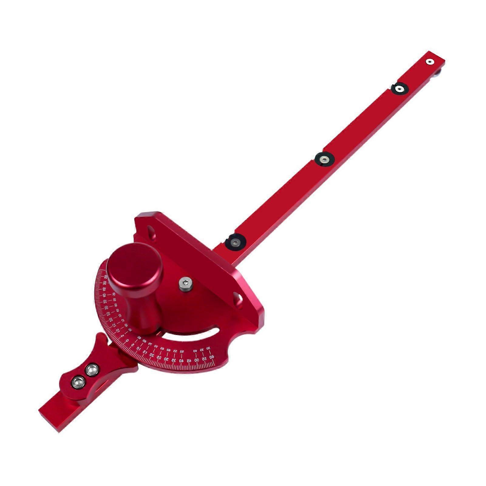 Table Saw Miter Gauge Precision Aluminum Alloy Telescoping Woodworking Alignment Gauge Ergonomic Fence System Red