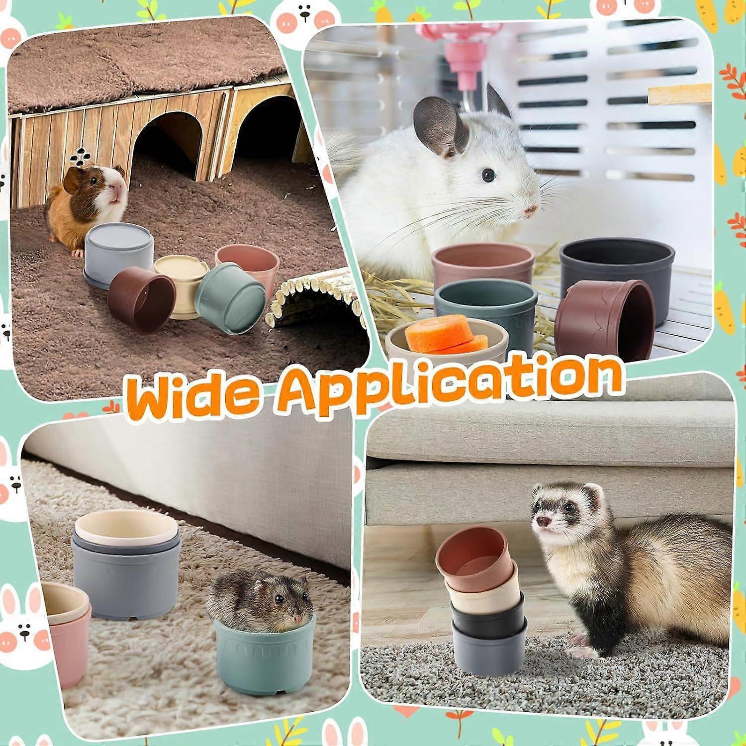 8 Pcs Stacking Cups for Bunny - Multi-Colored Reusable Rabbits Bunny Toys of Different Sizes, Safe Plastic Nesting Toys for Guinea Pig Hamster Gifts H
