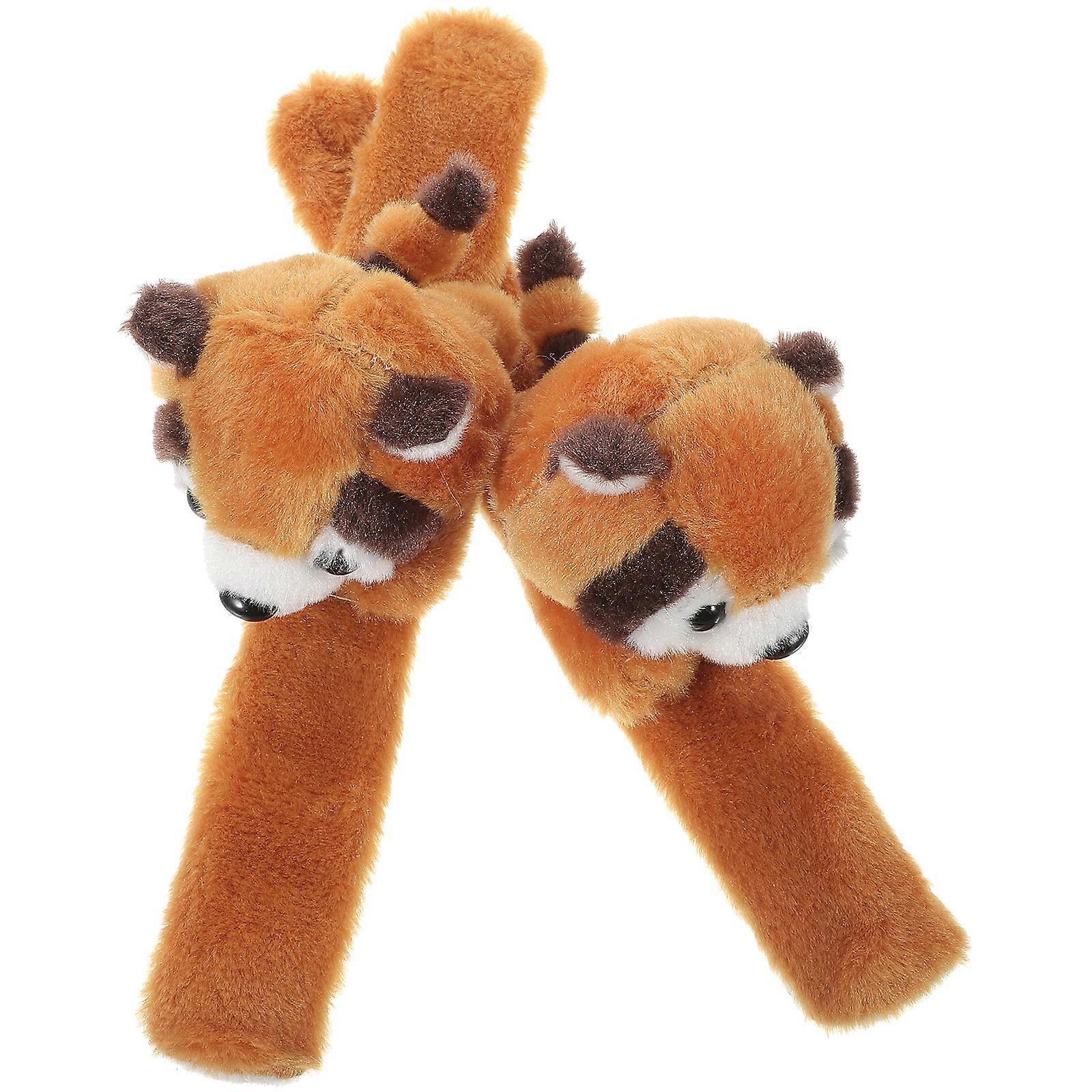 Animal Slap Bracelets Kids Plush Raccoon Slap Bracelet 10Pcs Party Supplies