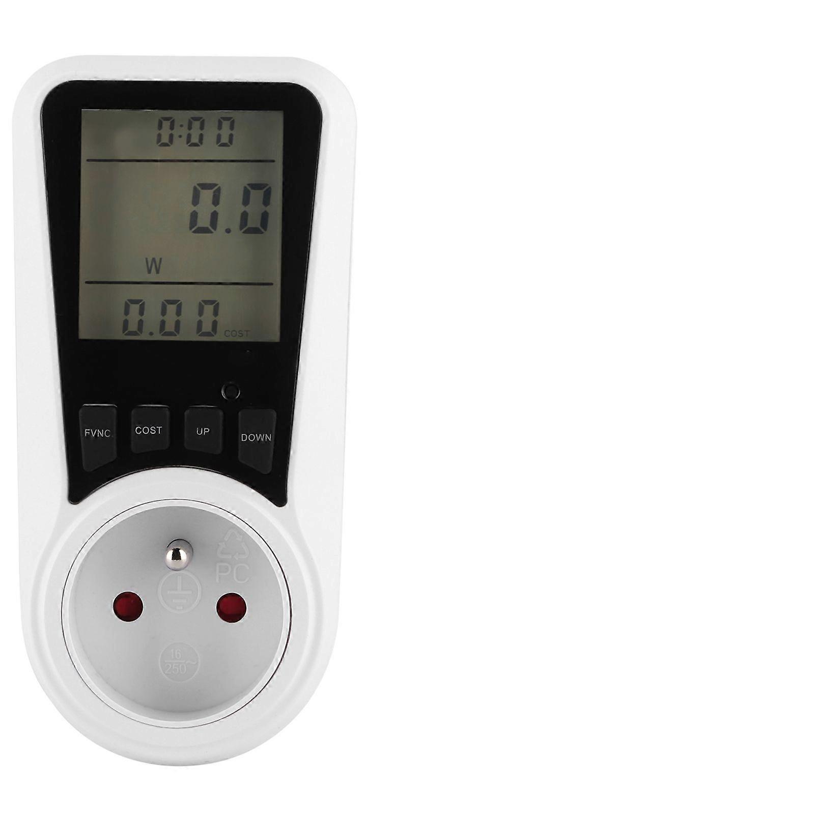 LCD Power Voltage Current Meter Plug Electricity Usage Monitor AC   FR