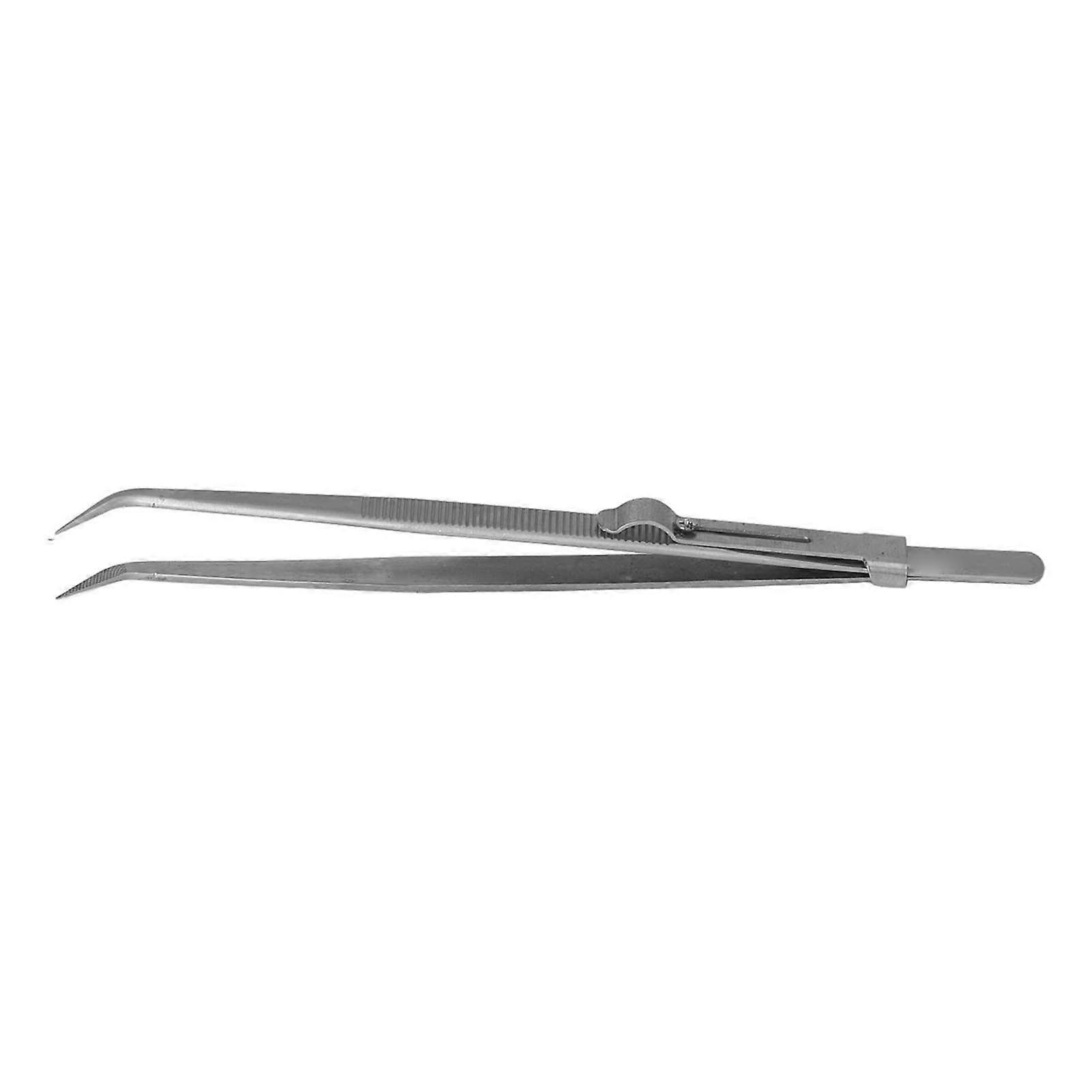 Alloy Steel Tweezers with Adjustable Slide Lock Antimagnetic Tweezers for Electronic Repair Bend Tip