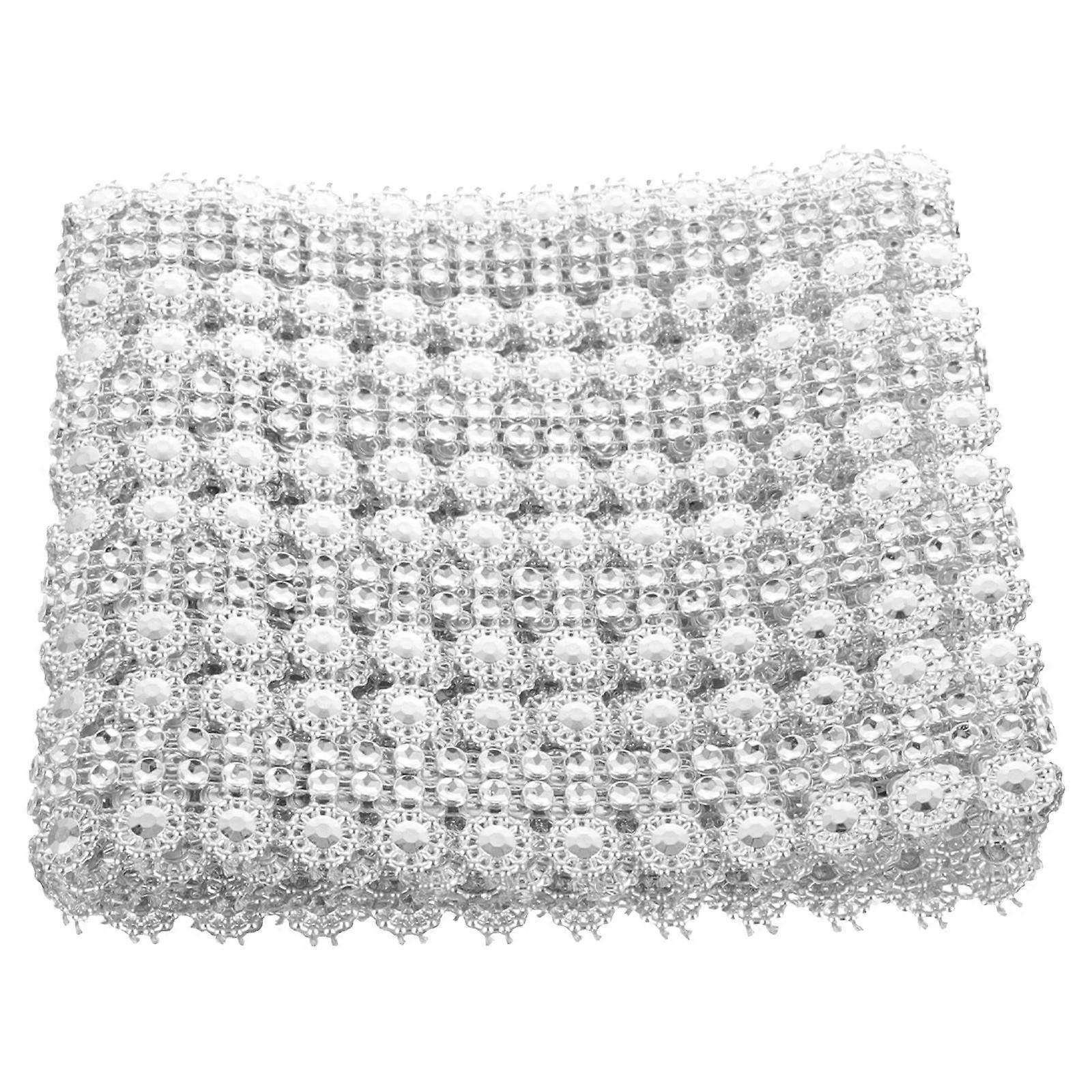 Rhinestone Flower Mesh Wrap Roll for DIY Costume Trim
