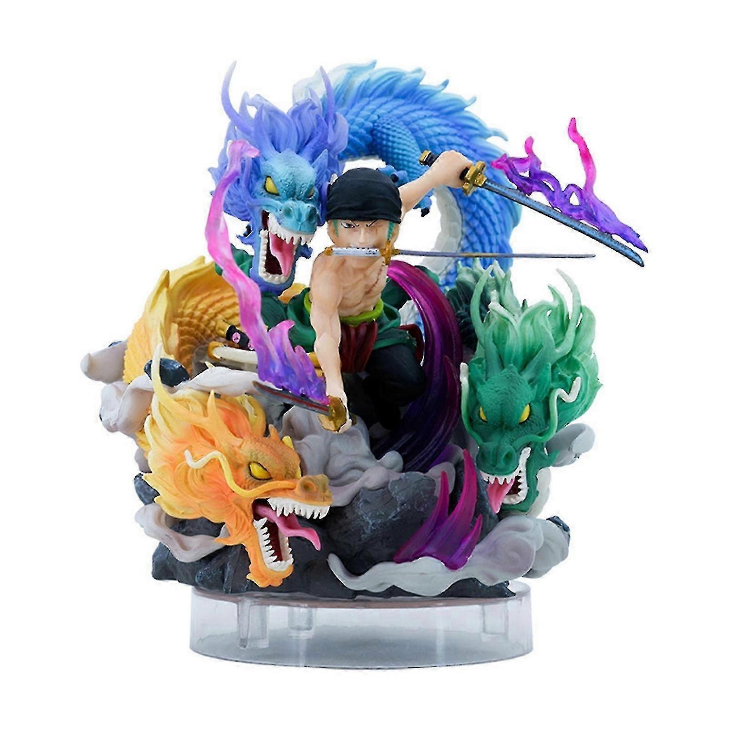 17.5cm Figure Realistic Cool Action Decorative Cartoon Craft Miniature Figurine Collectible Solid Model Roronoa