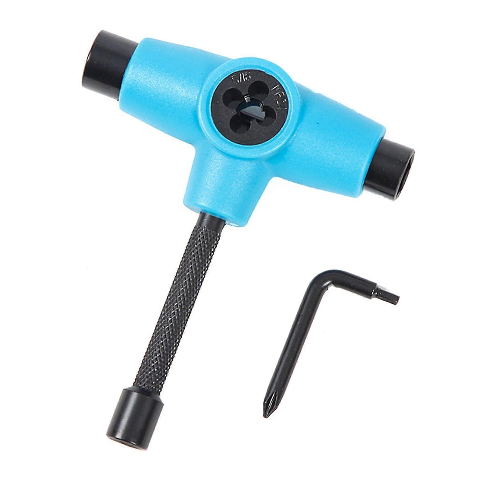 Skateboard T Tool For Longer Boards 3Size Socket Wrench Deck And Bearing Maintenance Blue