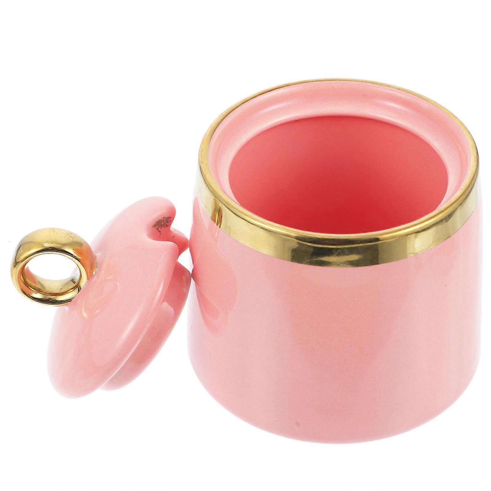 Ceramic Seasoning Jar with Lid for Storage Pink Seasoning Jar Spice Container