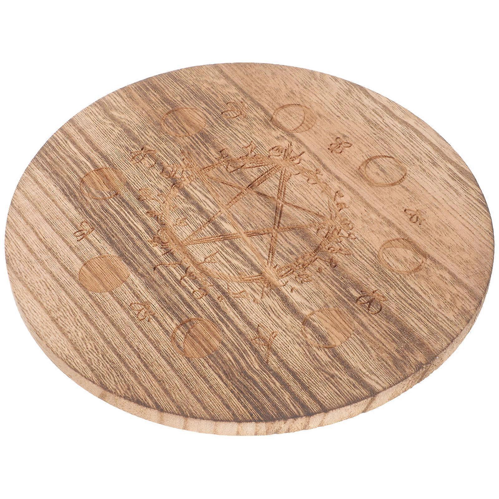 Rustic Candle Holder Pentagram Pattern Wooden Candle Holder for Home Use 2Pcs