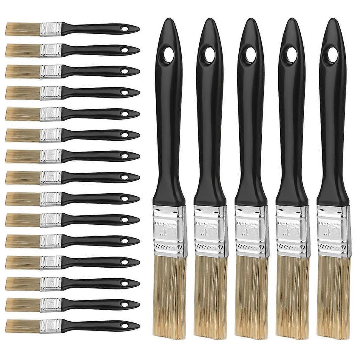 20 Pieces 1 Inch Paint Brushes with Handled Plastic Handles