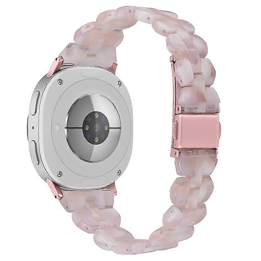Watch Strap Diamond-Pattern Resin Watch Band for Samsung Watch8/ 8Classic (Pink Blossom Strap Only)